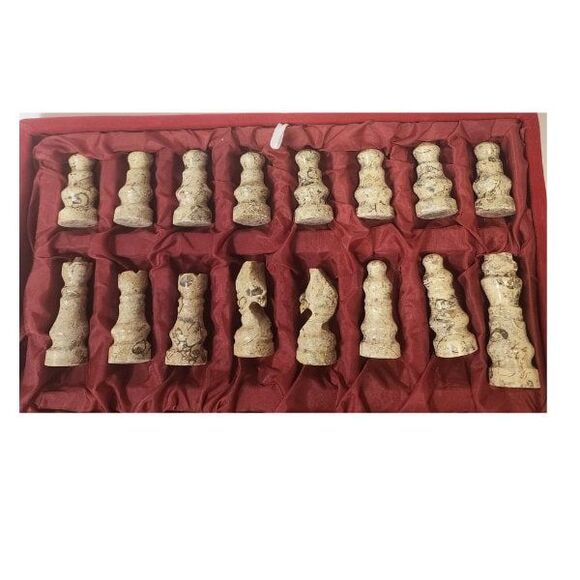Marble Chess Pieces with Storage Coral and Red Handmade Premium Quality Gift New - Picture 5 of 7
